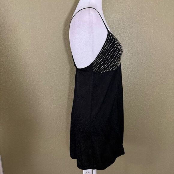 Intimately Free People Women's S Shooting Star Slip Dress Black Beaded Mini - Picture 3 of 7
